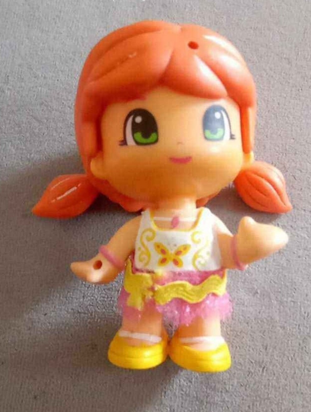 Orange-Haired Kids Fashion Doll with Yellow Shoes